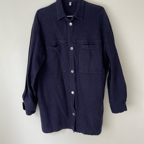 PRIORY The Overshirt in Natural Knit Indigo Size M/L - Picture 3 of 6